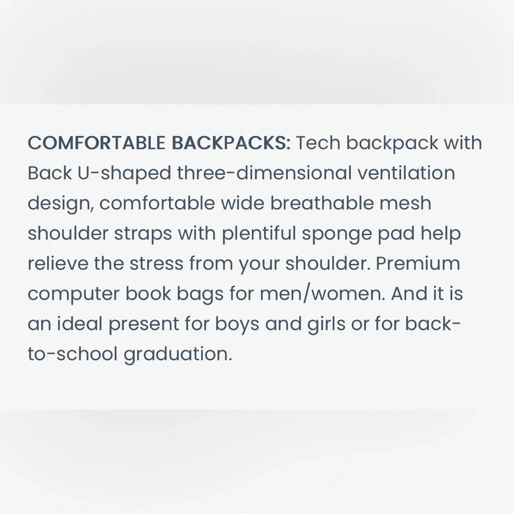 Sowaovut 15.6in Anti-Theft Travel Laptop Backpack & Password Lock